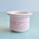 Pink Ceramic Succulent Pot With Crystal Glass Rim Approximately 3"-4"
