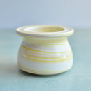 Yellow Ceramic Succulent Pot With Crystal Glass Rim Approximately 3"-4"