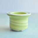 Green Ceramic Succulent Pot With Crystal Glass Rim Approximately 3"-4"