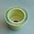 Green Ceramic Succulent Pot With Crystal Glass Rim Approximately 3"-4"