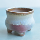 Multi-Color Glazed Handmade Ceramic Succulent Pot Approximately 3"