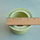 Green Ceramic Succulent Pot With Crystal Glass Rim Approximately 3"-4"