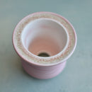 Pink Ceramic Succulent Pot With Crystal Glass Rim Approximately 3"-4"