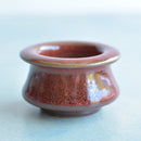 Red Multi-Color Glazed Handmade Ceramic Small Succulent Pot Approximately 2"