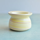 Yellow Ceramic Succulent Pot With Crystal Glass Rim Approximately 3"-4"