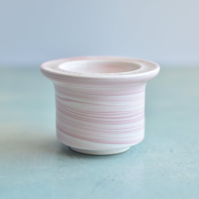 Pink Ceramic Succulent Pot With Crystal Glass Rim Approximately 3"-4"