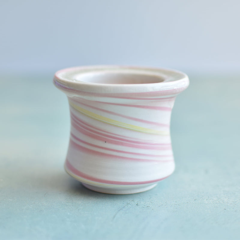 Pink Ceramic Succulent Pot With Crystal Glass Rim Approximately 3"-4"