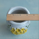 Handmade Ceramic Succulent Pot with Yellow Flowers Approximately 3.5"
