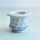 Blue Stamped Ceramic Succulent Pot Approximately 2”
