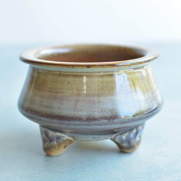 Multi-Color Glazed Handmade Ceramic Succulent Pot Approximately 3.5"