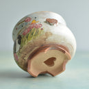 Hand Painted Ceramic Succulent Pot- Panda Design and Inlaid Faux Diamonds Approximately 3"-4” (Hongci Studio Korea)