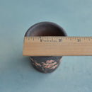 Small Black Handmade Ceramic Succulent Pot with Flowers Approximately 2"