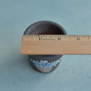 Small Black Handmade Ceramic Succulent Pot with Flowers Approximately 2"