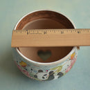 Hand Painted Ceramic Succulent Pot- Panda Design and Inlaid Faux Diamonds Approximately 3"-4” (Hongci Studio Korea)