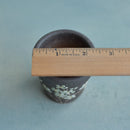 Small Black Handmade Ceramic Succulent Pot with Flowers Approximately 2"