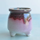 Multi-Color Glazed Handmade Ceramic Succulent Pot Approximately 3"