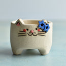 Ceramic Succulent Cat Pot Approximately 2”