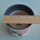 White Handmade Ceramic Succulent Pot with Peach Design Approximately 3.5" (ChangP Studio)