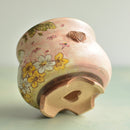 Hand Painted Ceramic Succulent Pot- Duck in Bonnet Design and Inlaid Faux Diamonds Approximately 3"-4” (Hongci Studio Korea)