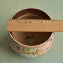 Hand Painted Ceramic Succulent Pot- Duck in Bonnet Design and Inlaid Faux Diamonds Approximately 3"-4” (Hongci Studio Korea)