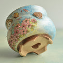 Hand Painted Ceramic Succulent Pot- Duck Design and Inlaid Faux Diamonds Approximately 3"-4” (Hongci Studio Korea)