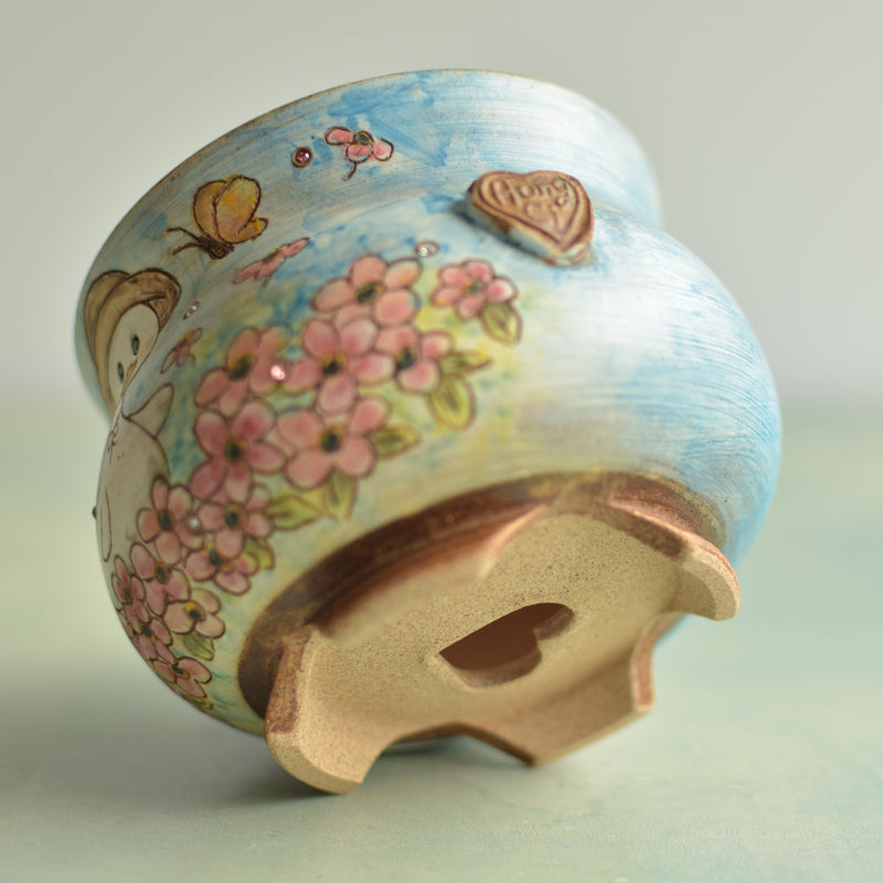 succulent duck Hand Painted Ceramic Succulent Pot- Duck Design and Inlaid Faux Diamon –  True Succulents Plant Co