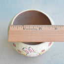 Hand Painted Ceramic Succulent Pot- Rabbit in Flowers Design and Inlaid Faux Diamonds Approximately 2"-3" (Hongci Studio Korea)