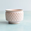 Pink Handmade Stamped Ceramic Succulent Pot Approximately 2"-3"