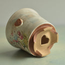 Hand Painted Ceramic Succulent Pot- Family Elephant Design and Inlaid Faux Diamonds Approximately 3"-4” (Hongci Studio Korea)