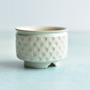 Teal Handmade Stamped Ceramic Succulent Pot Approximately 2"-3"