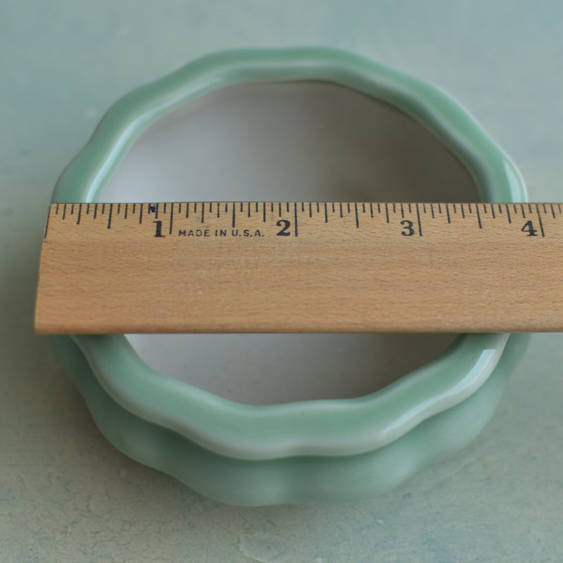 Teal Shallow Ceramic Succulent Pot Approximately 3.5" Wide x 1.5" Tall