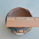 Hand Painted Ceramic Succulent Pot- Duck Wearing Cowboy Hat Design and Inlaid Faux Diamonds Approximately 2"-3" (Hongci Studio Korea)