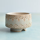 Orange and White Handmade Ceramic Succulent Pot Approximately 3.5"