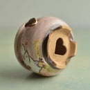 Hand Painted Ceramic Succulent Pot- Chicken Design and Inlaid Faux Diamonds Approximately 2"-3” (Hongci Studio Korea)