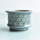 Blue Handmade Stamped Ceramic Succulent Pot Approximately 2"-3"