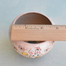 Hand Painted Ceramic Succulent Pot- Rabbit with Carrot Design and Inlaid Faux Diamonds Approximately 2"-3" (Hongci Studio Korea)
