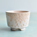 Orange and White Handmade Ceramic Succulent Pot Approximately 2"-3"