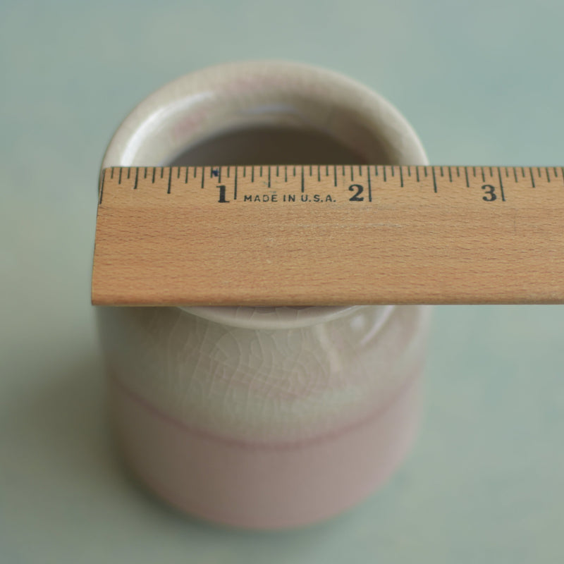 Light Pink Crackle Glazed Ceramic Succulent Pot Approximately 2"
