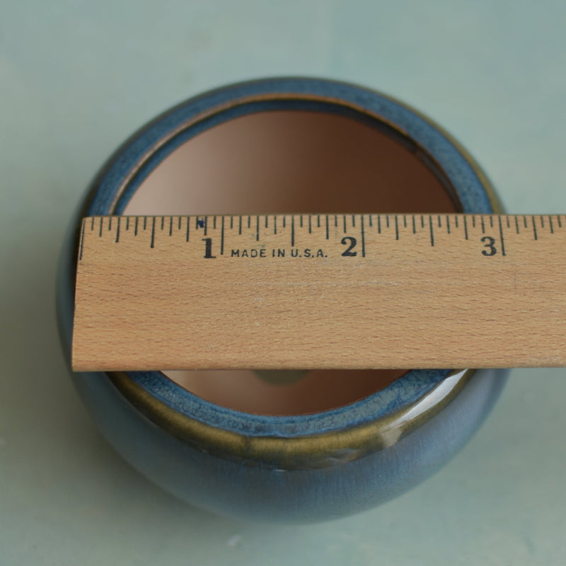 Dark Blue Ceramic Succulent Pot Approximately 3"