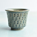 Teal Handmade Stamped Ceramic Succulent Pot Approximately 2"-3"