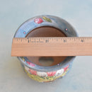 Hand Painted Ceramic Succulent Pot- Bouquet Design and Inlaid Faux Diamonds Approximately 2"-3" (Hongci Studio Korea)