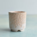Orange and White Handmade Ceramic Succulent Pot Approximately 2"