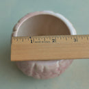 Pink Crackle Glazed Ceramic Succulent Pot with Grooves Approximately 2.5"