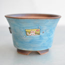 Hand Painted Ceramic Succulent Pot- Rabbit in Sunflower Field and Inlaid Faux Diamonds Approximately 5" (Hongci Studio Korea)