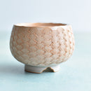 Orange and White Handmade Ceramic Succulent Pot Approximately 2"-3"