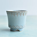 Light Blue Handmade Ceramic Succulent Pot Approximately 2"