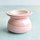 Pink Ceramic Succulent Pot With Crystal Glass Rim Approximately 3”-4"