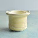 Yellow Ceramic Succulent Pot With Crystal Glass Rim Approximately 3”-4"