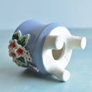 Light Purple Handmade Ceramic Succulent Pot with Flowers Approximately 3.5”