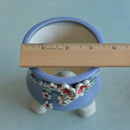 Light Purple Handmade Ceramic Succulent Pot with Flowers Approximately 3.5”